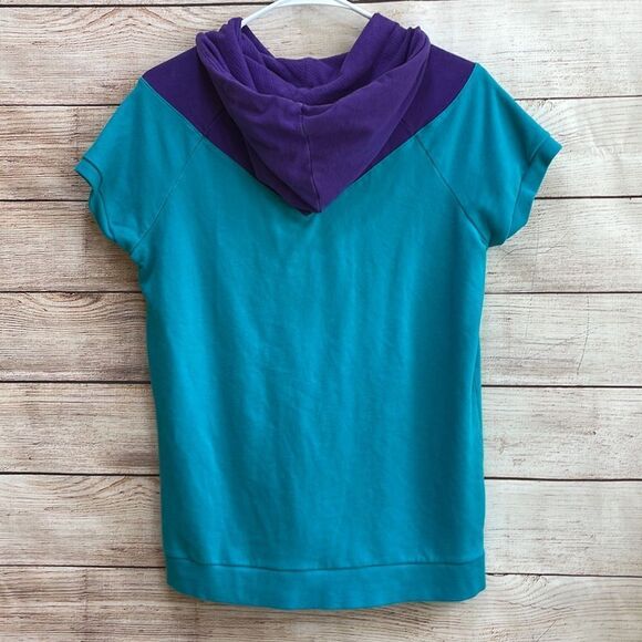 VINTAGE NIKE COTTON HOODIE IN TEAL AND PURPLE‎ - Picture 6 of 6